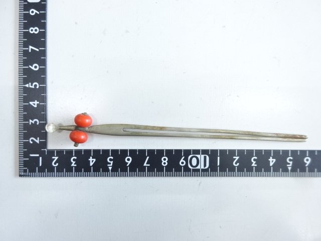  アンティーク　ガラス玉簪